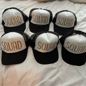6 “squad” trucker hats